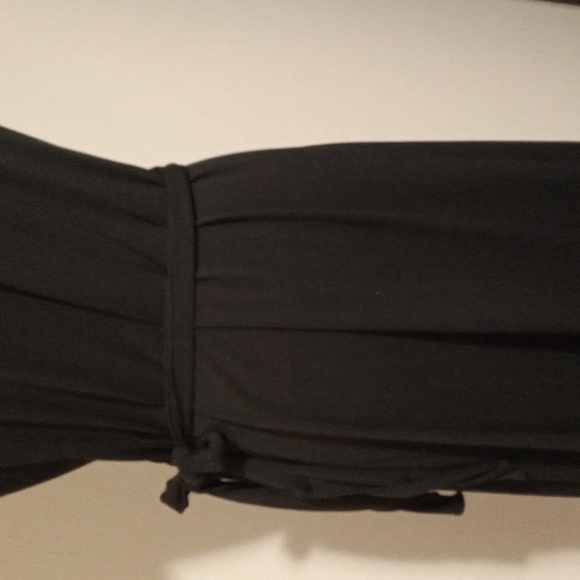 Studio M Black Short Flutter Sleeve Classic Wrap Dress Size Medium - Picture 10 of 10